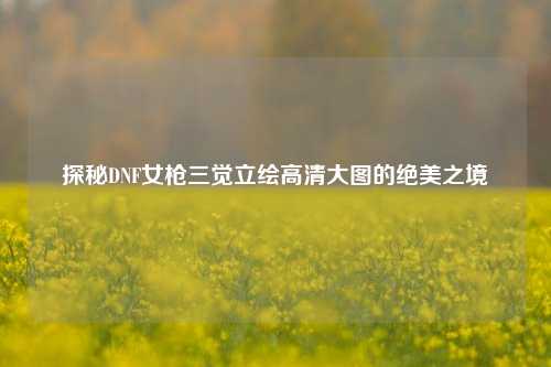 探秘DNF女枪三觉立绘高清大图的绝美之境