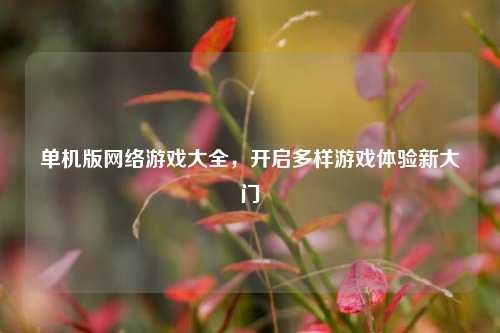 单机版网络游戏大全,开启多样游戏体验新大门
