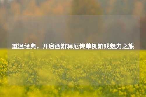 重温经典，开启西游释厄传单机游戏魅力之旅