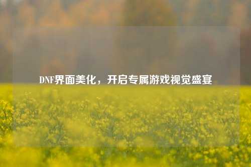 DNF界面美化，开启专属游戏视觉盛宴