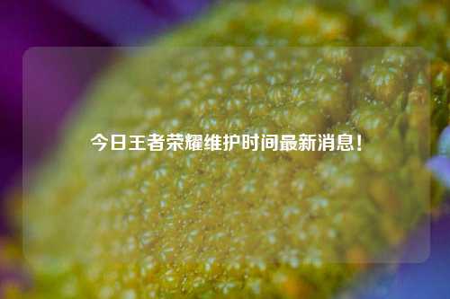 今日王者荣耀维护时间最新消息！
