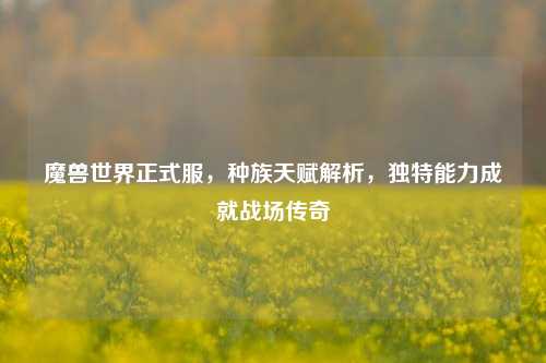 魔兽世界正式服，种族天赋解析，独特能力成就战场传奇