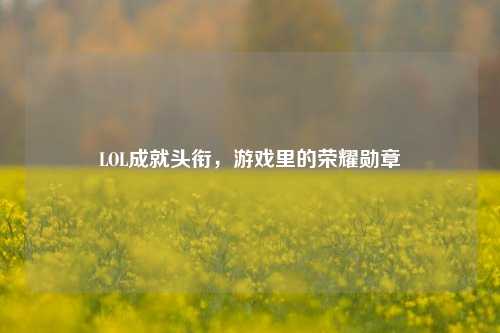 LOL成就头衔,游戏里的荣耀勋章