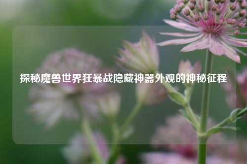 探秘魔兽世界狂暴战隐藏神器外观的神秘征程
