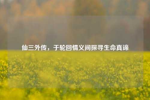 仙三外传,于轮回情义间探寻生命真谛