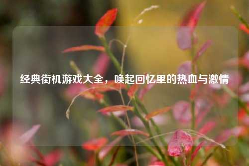 经典街机游戏大全,唤起回忆里的热血与激情