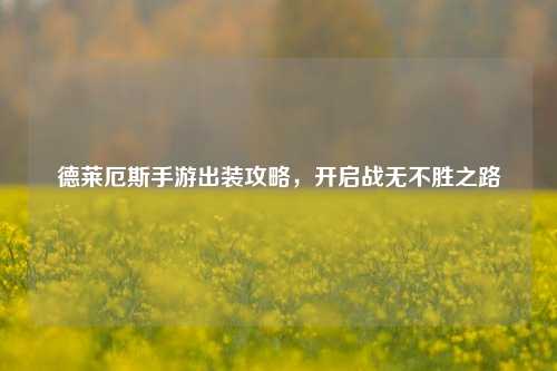德莱厄斯手游出装攻略，开启战无不胜之路