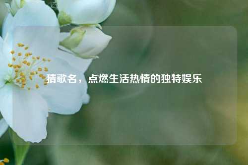 猜歌名，点燃生活热情的独特娱乐